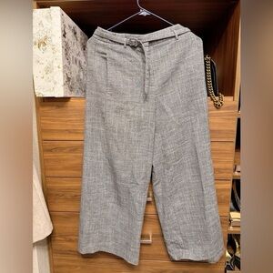 Ann Taylor Gray trouser wide leg belted Pants 2